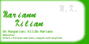 mariann kilian business card