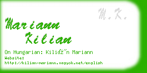 mariann kilian business card
